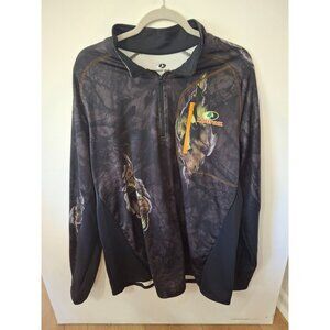 Mossy Oak Mens 2XL Quarter-Zip Camouflage Pullover Jacket With Chest Pocket